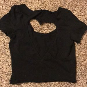 Heart back PINK crop top MEDIUM